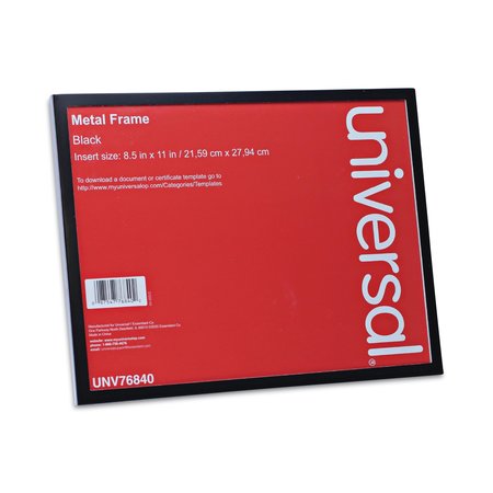 Universal Metal Photo Frame, Aluminum, 8 1/2 x 11, Black UNV76840